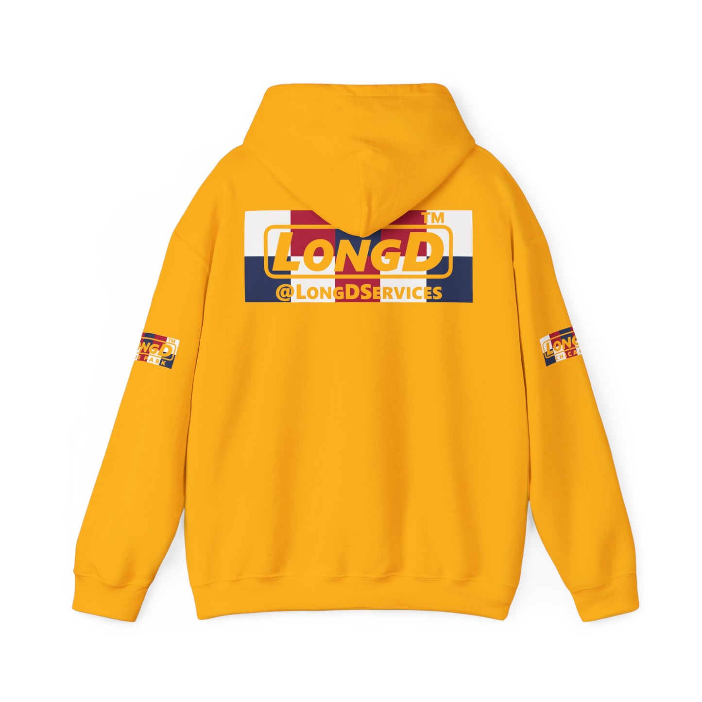 I firecracker LongD® negative 2x5 4-print double breasted tag-domain logo hoodie