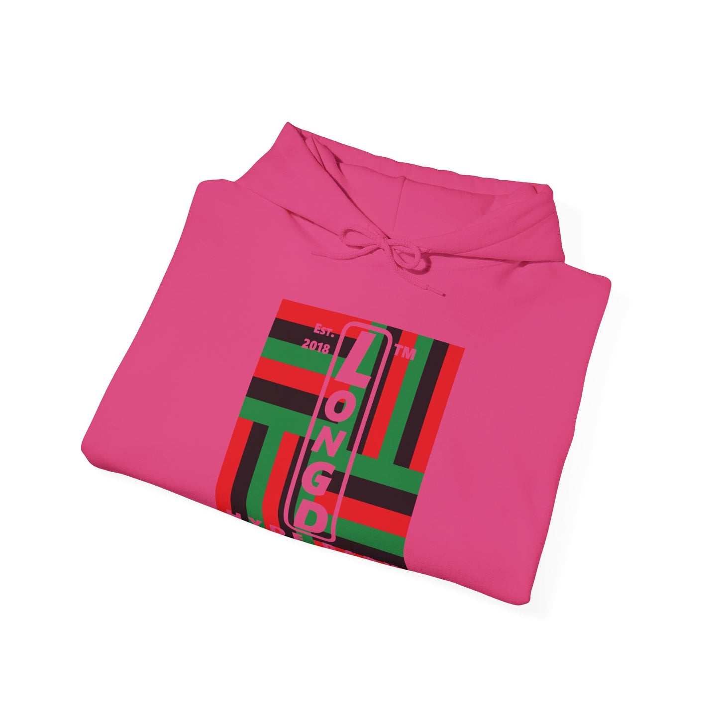LongD® negative windmill upright Hyde Park logo hoodie (Juneteenth colors)