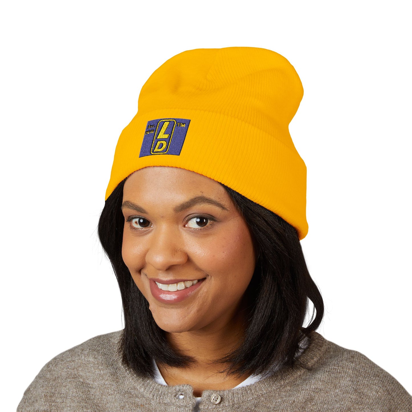 Embroidered Classic Cuffed Beanie reverse official logo upright initials