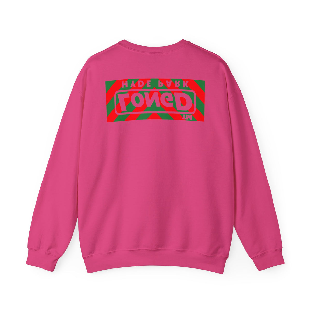 LongD Hyde Park negative downward chevron front-back logo (Xmas colors) crewneck sweatshirt