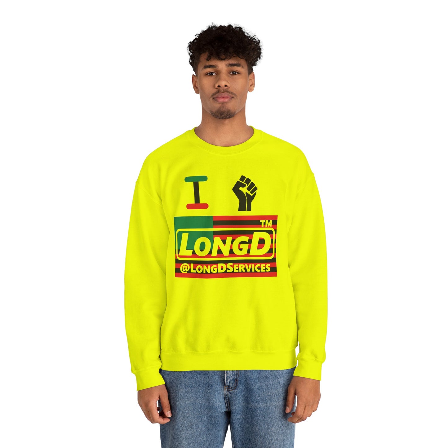 I fist LongD negative flag tag logo crewneck sweatshirt