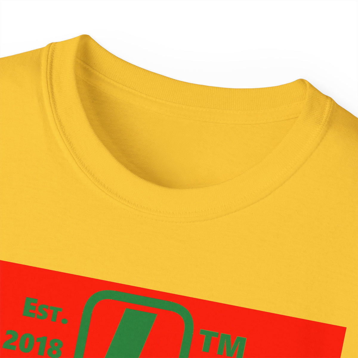 LongD Hyde Park upright logo positive green on negative red (Xmas colors) cotton tee