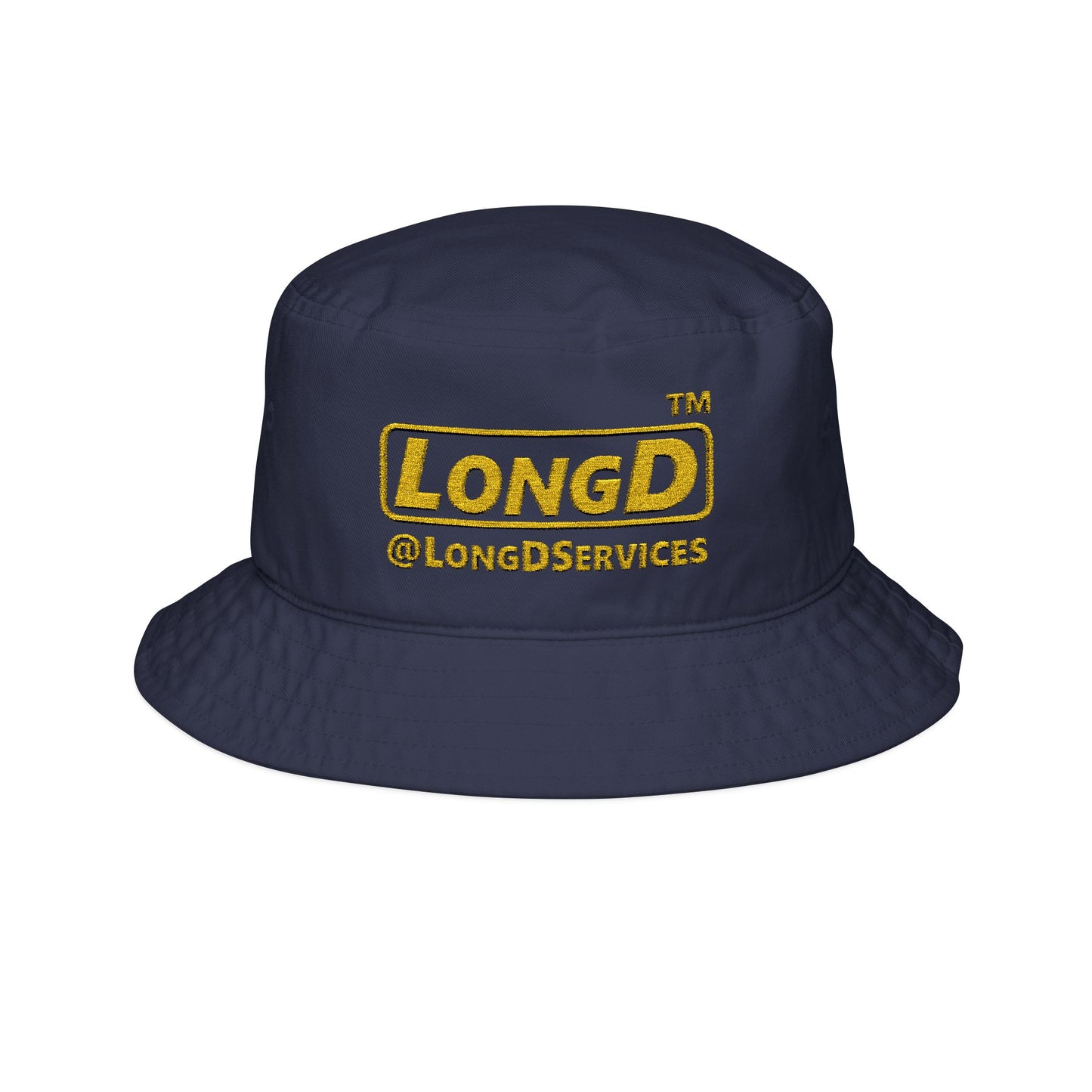 Embroidered alternate basic tag logo bucket hat