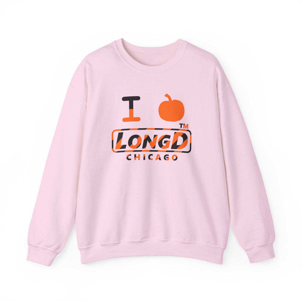 I pumpkin LongD Chicago positive 12-striped logo crewneck sweatshirt