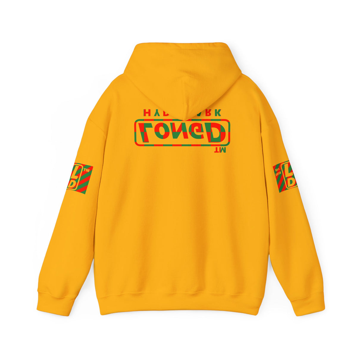 LongD Hyde Park positive checkered 4-print logo (Xmas colors) hoodie
