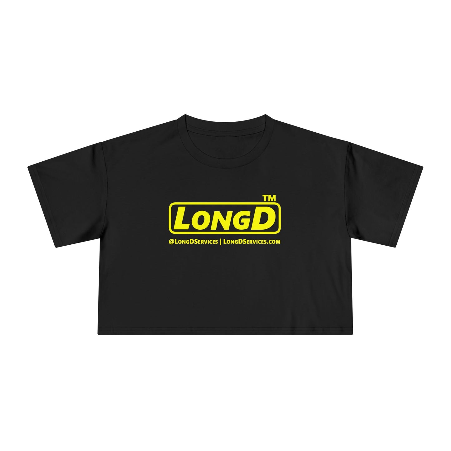 LongD Tag-domain positive alternate basic logo crop tee