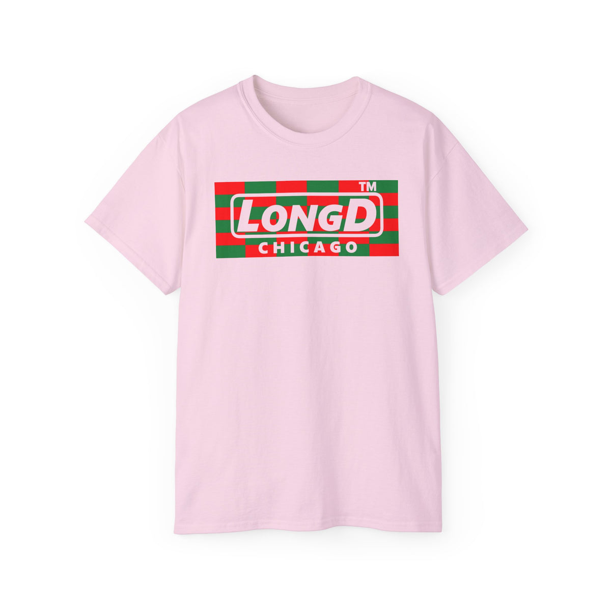 LongD Chicago negative tiled logo (Xmas colors) cotton tee