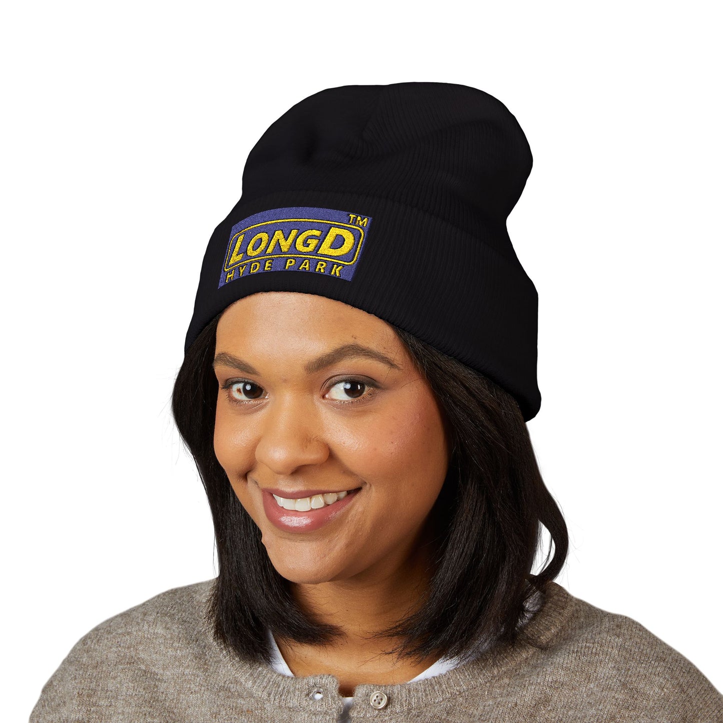 Embroidered Classic Cuffed Beanie Reverse Hyde Park Logo