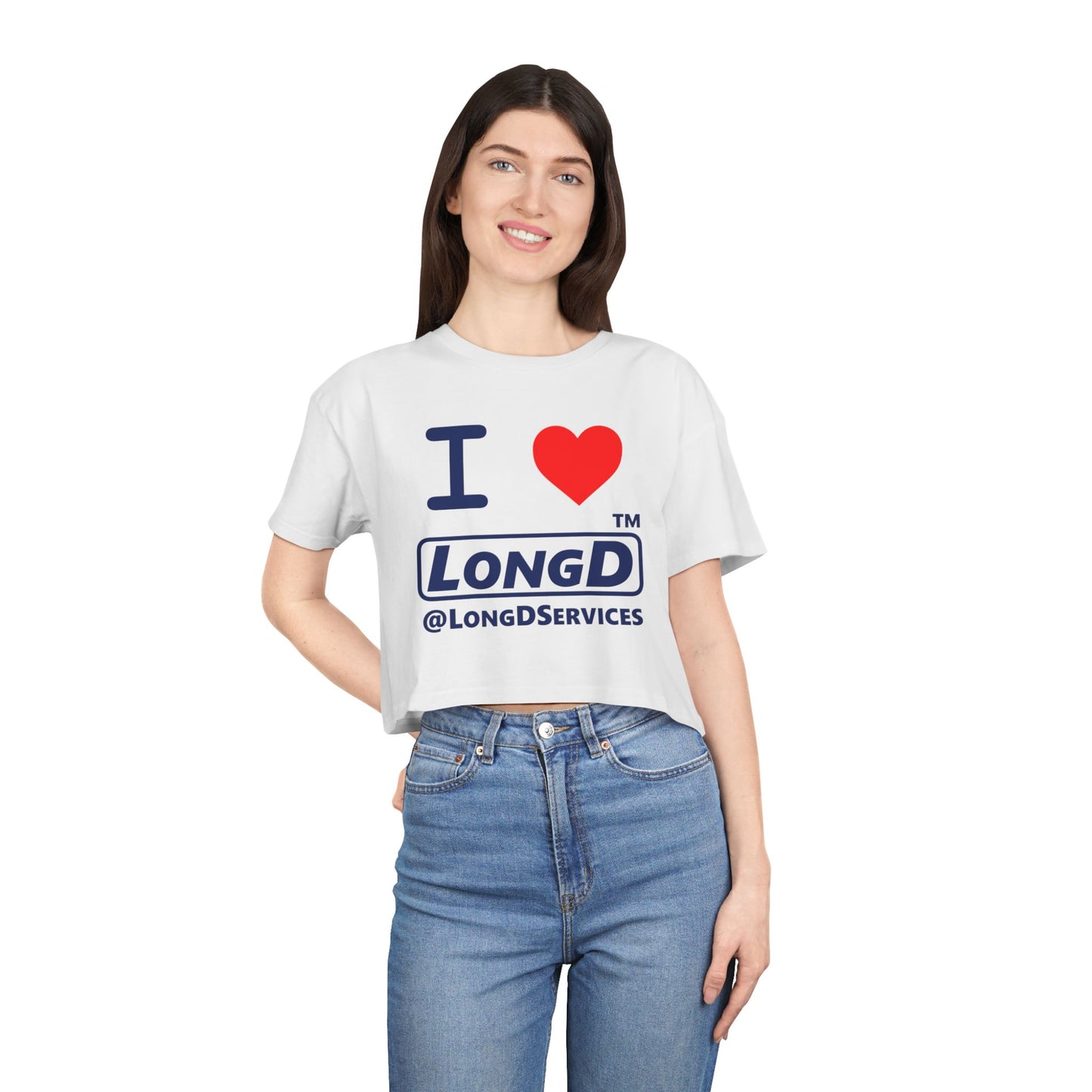 I Luv LongD Logo (tag only positive official) Women's Crop Tee