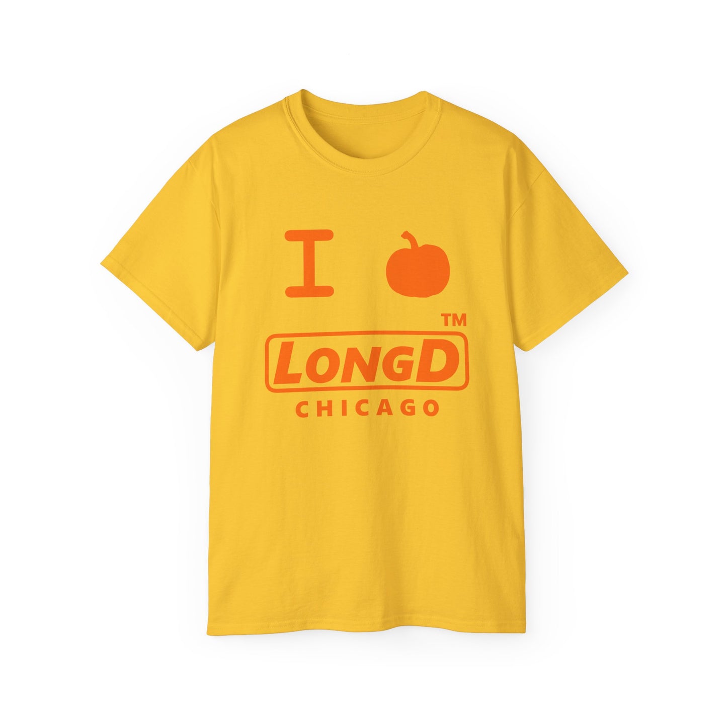 I Pumpkin LongD® Logo Cotton Tee positive orange basic Chicago logo
