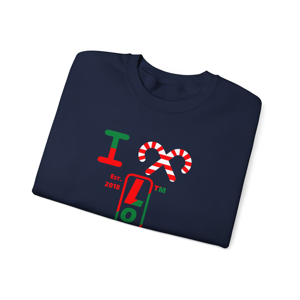I candy cane LongD Chicago positive upright pixel-weighted 4-striped logo crewneck sweatshirt