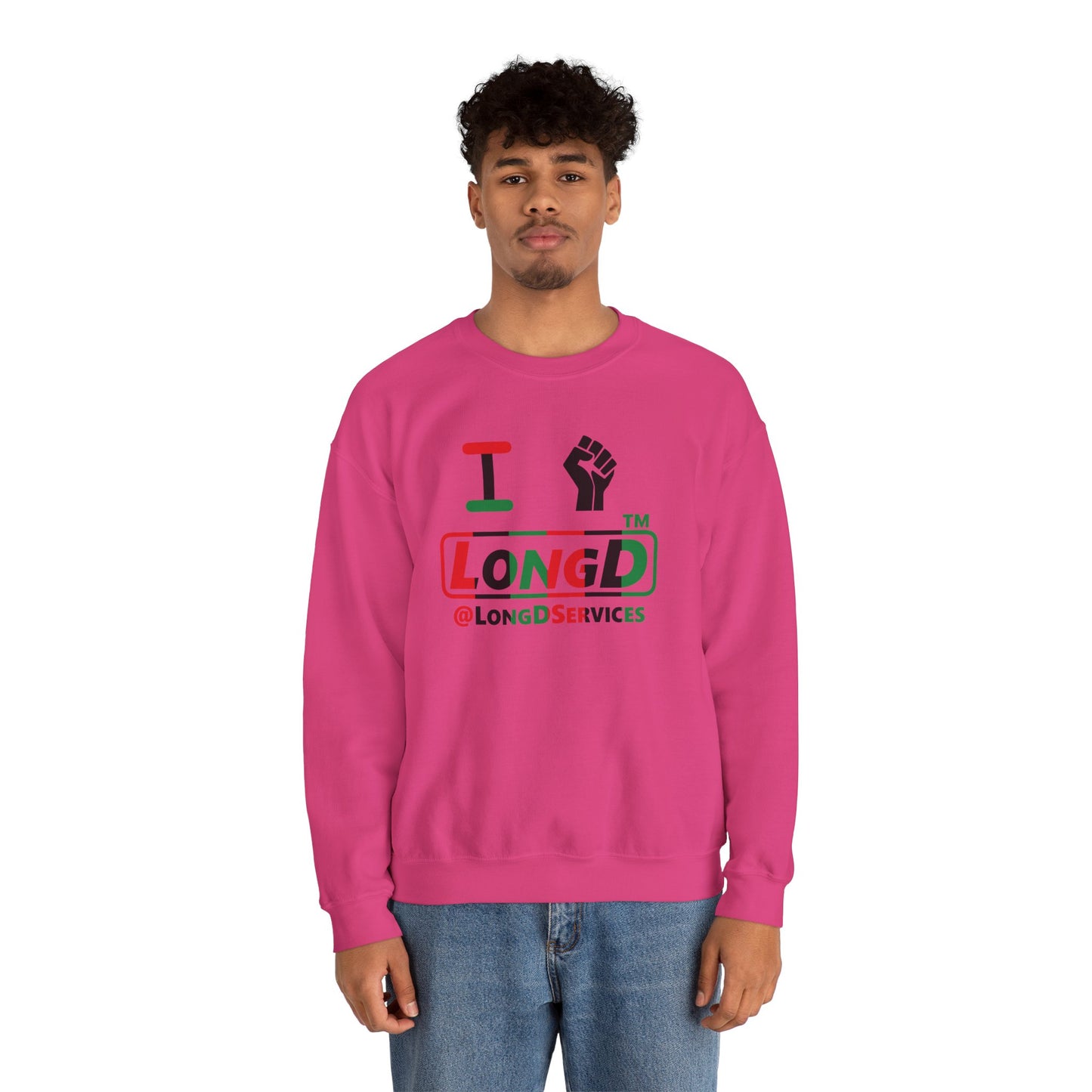 I fist LongD positive vertical 6-striped tag logo crewneck sweatshirt