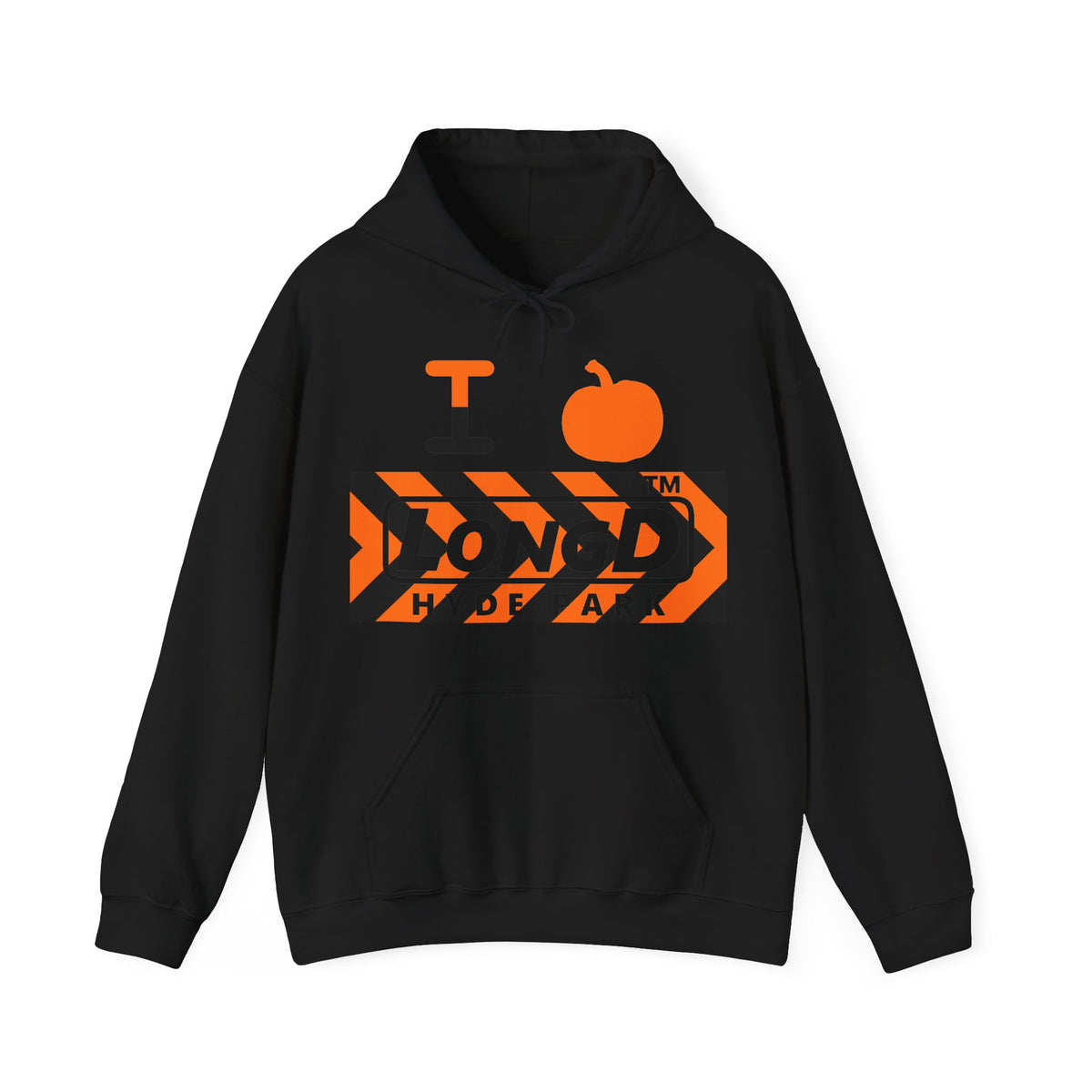 I pumpkin LongD Hyde Park negative forward chevron logo hoodie