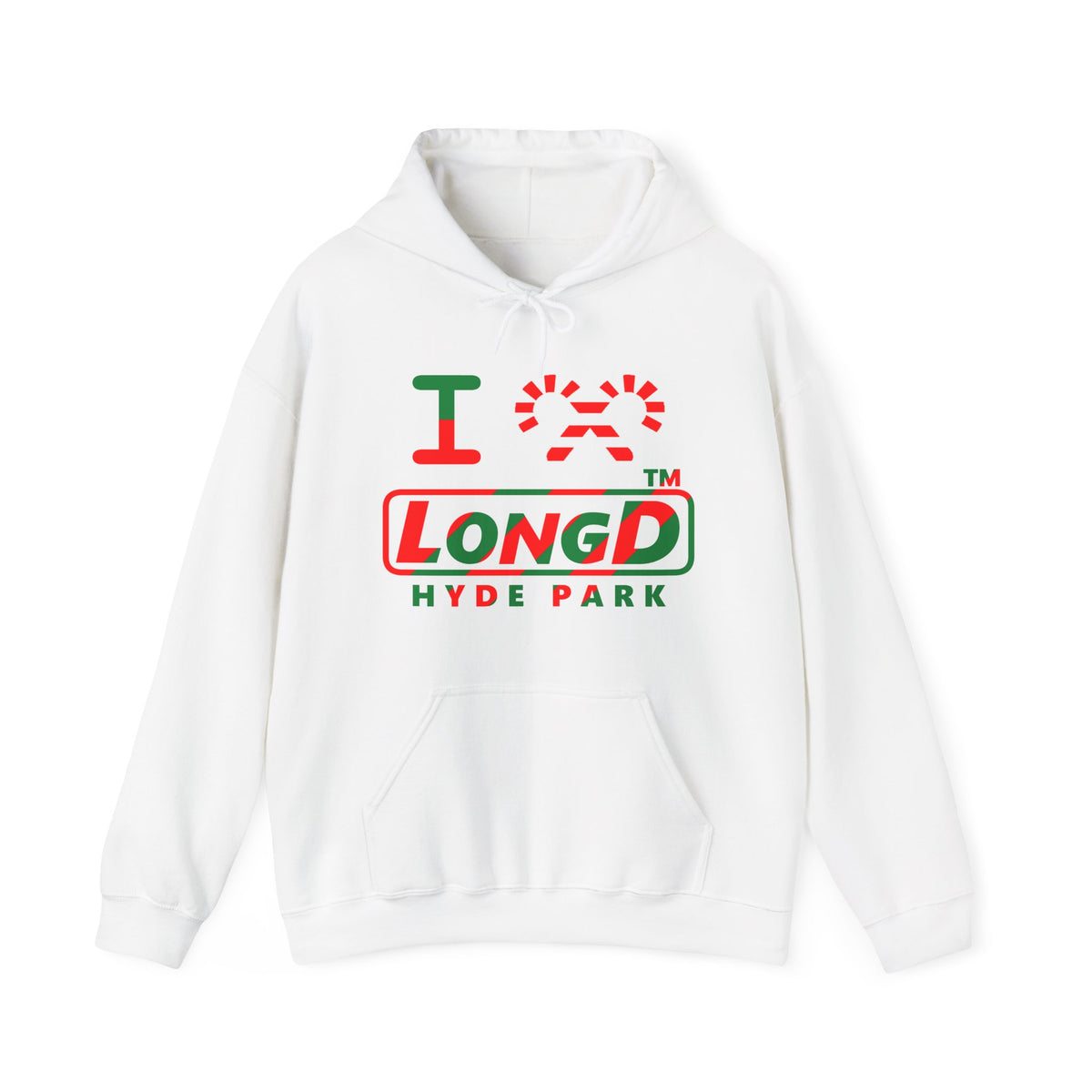 I candy cane LongD Hyde Park positive pixel-weighted 6-striped logo hoodie