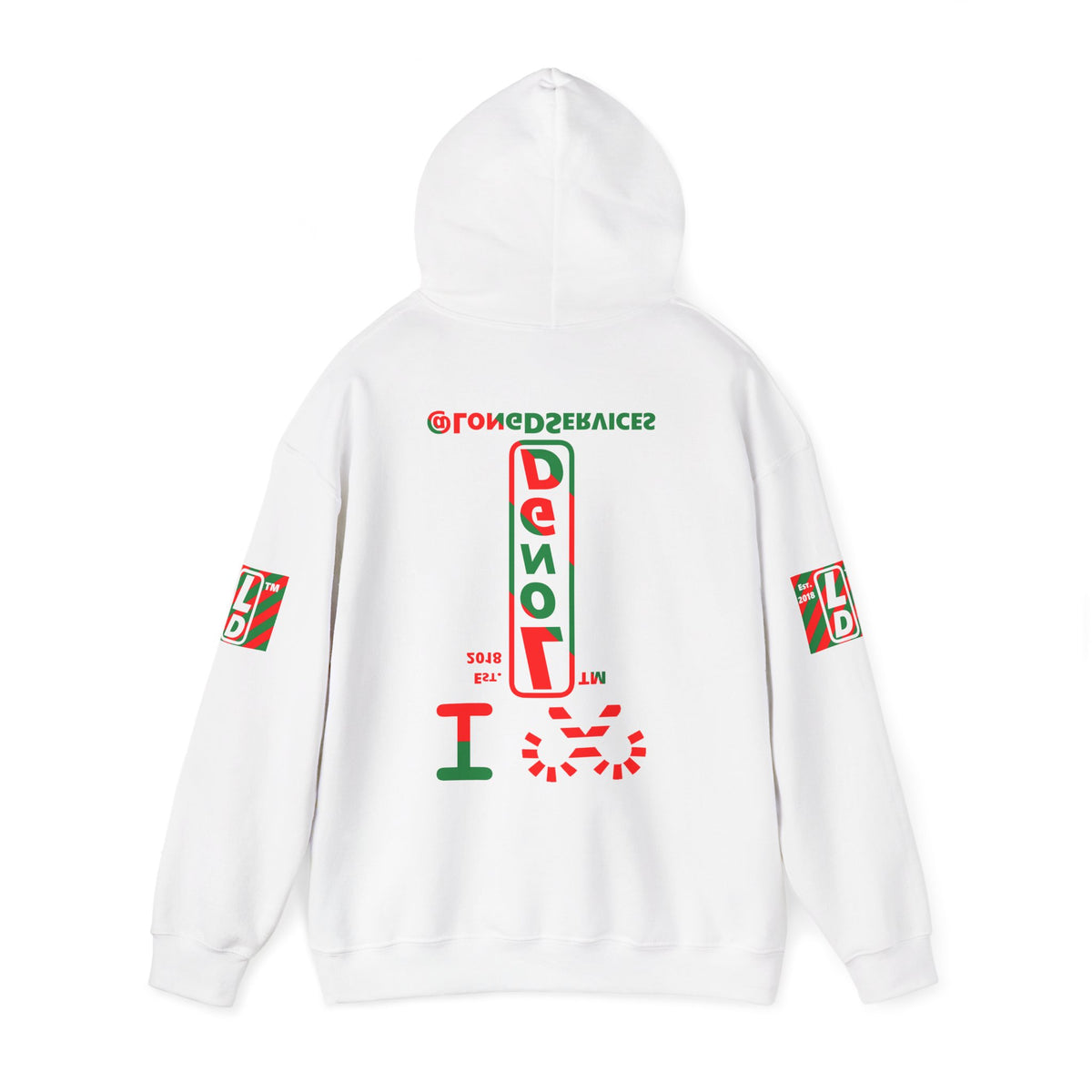 I candy cane LongD Tag positive upright pixel-weighted 4-striped 4-print logo hoodie