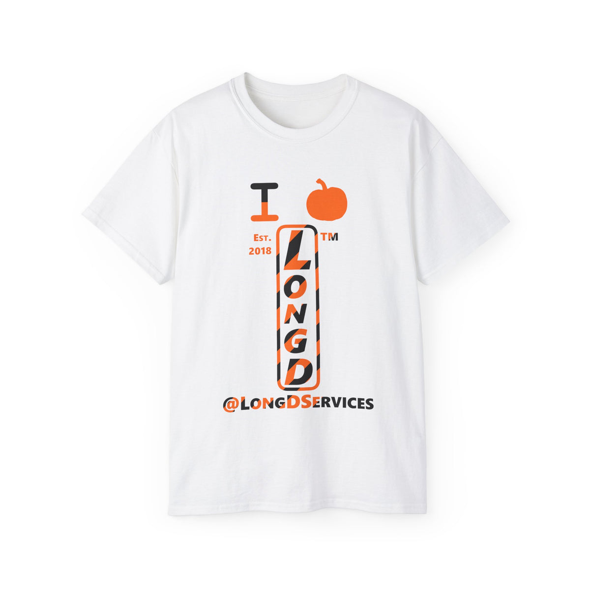 I pumpkin LongD Tag positive upright pixel-weighted 12-striped logo cotton tee