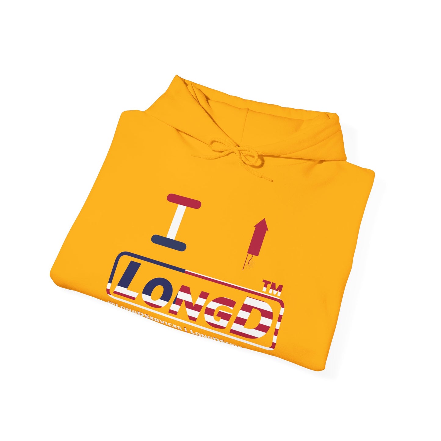 I firecracker LongD® positive flag tag-domain logo hoodie