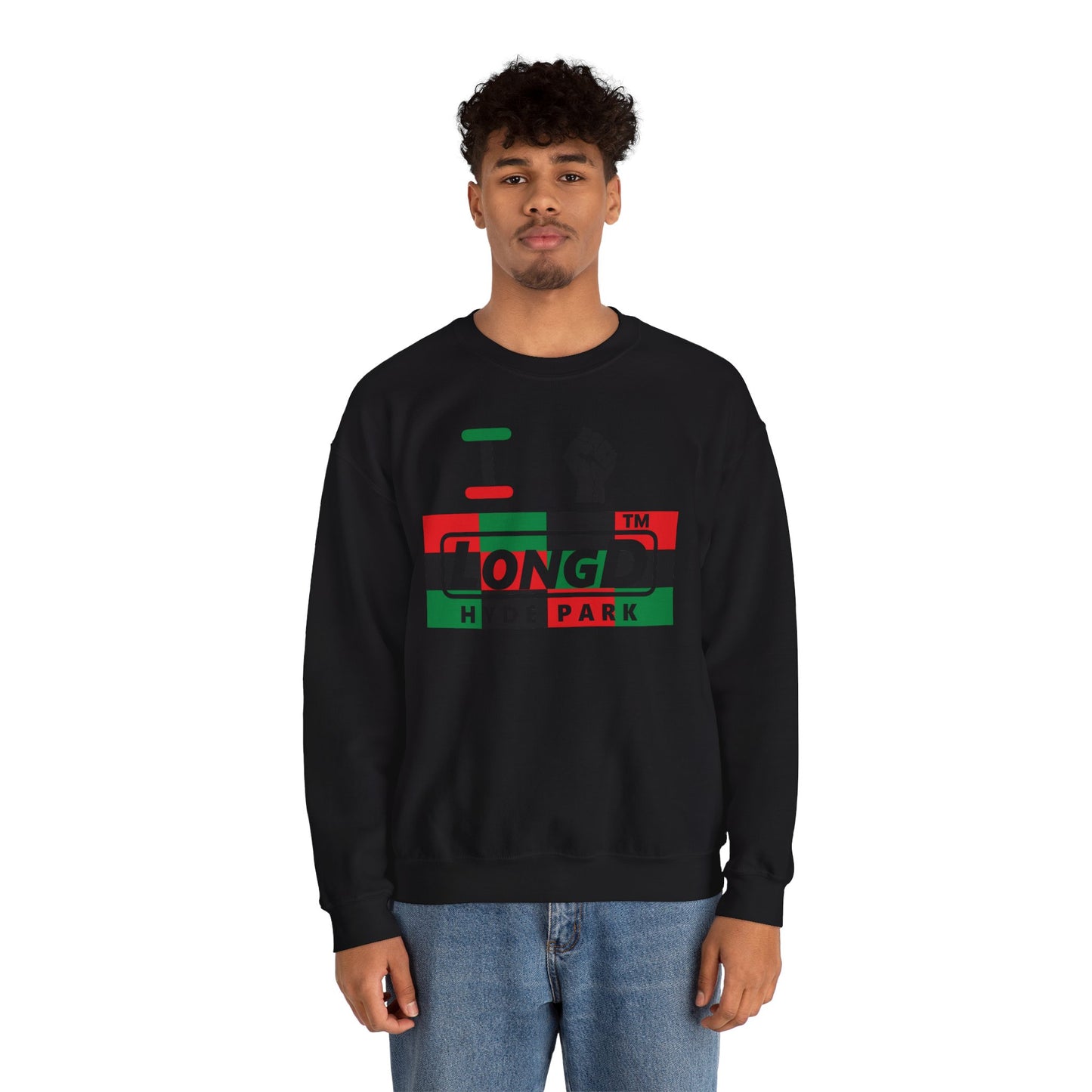 I fist LongD negative 3x4 Hyde Park logo crewneck sweatshirt