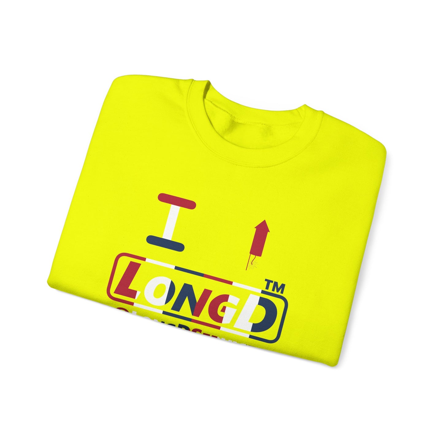 I firecracker LongD positive vertical 6-striped tag logo crewneck sweatshirt