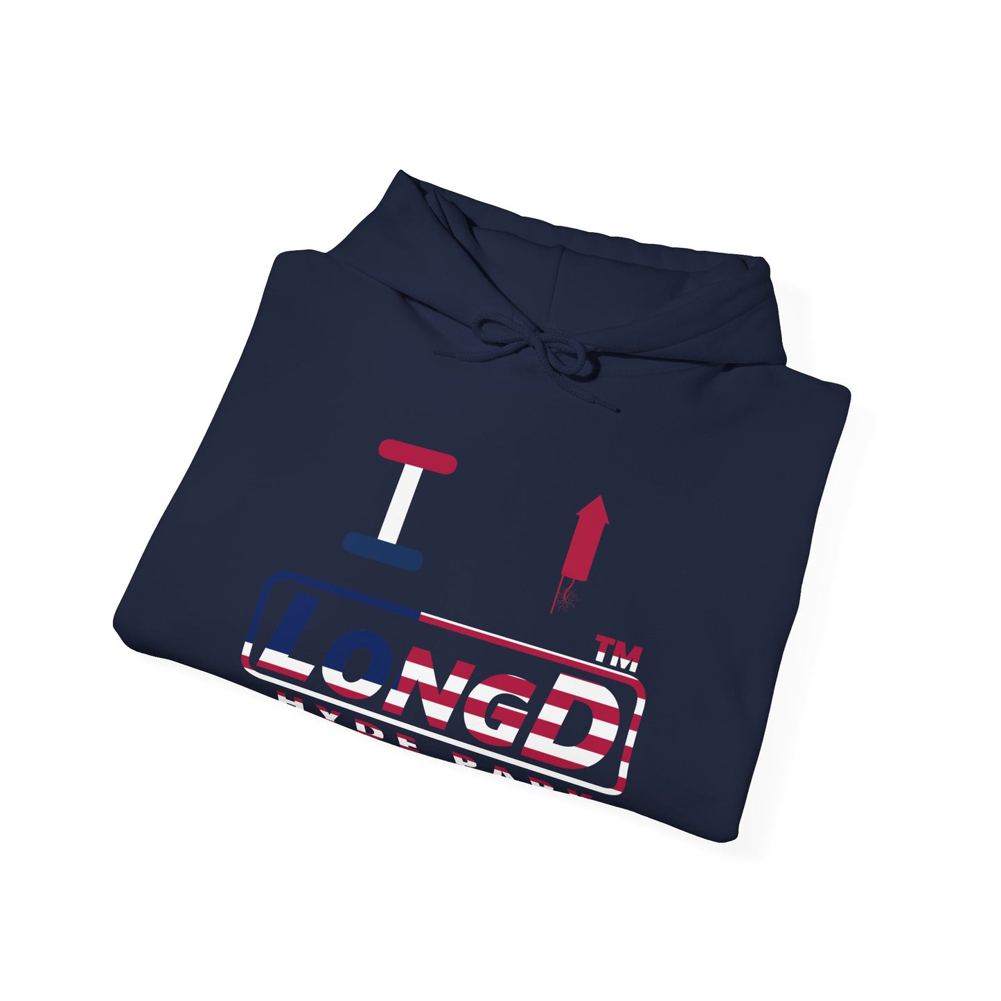 I firecracker LongD® positive flag Hyde Park logo hoodie