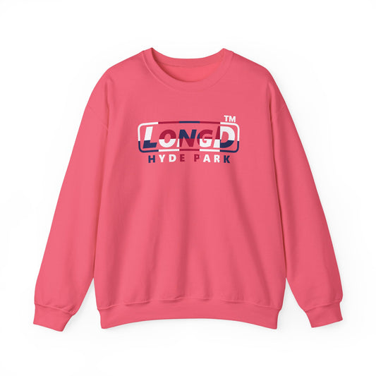 LongD positive 2x5 Hyde Park logo crewneck sweatshirt (patriotic colors)