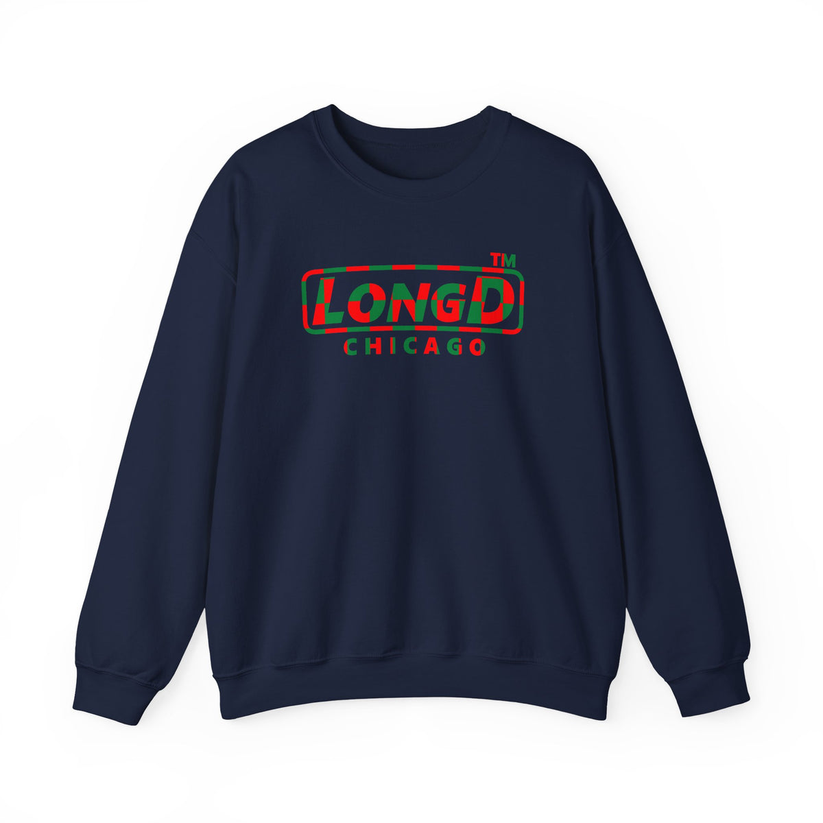 LongD Chicago positive checkered logo (Xmas colors) crewneck sweatshirt