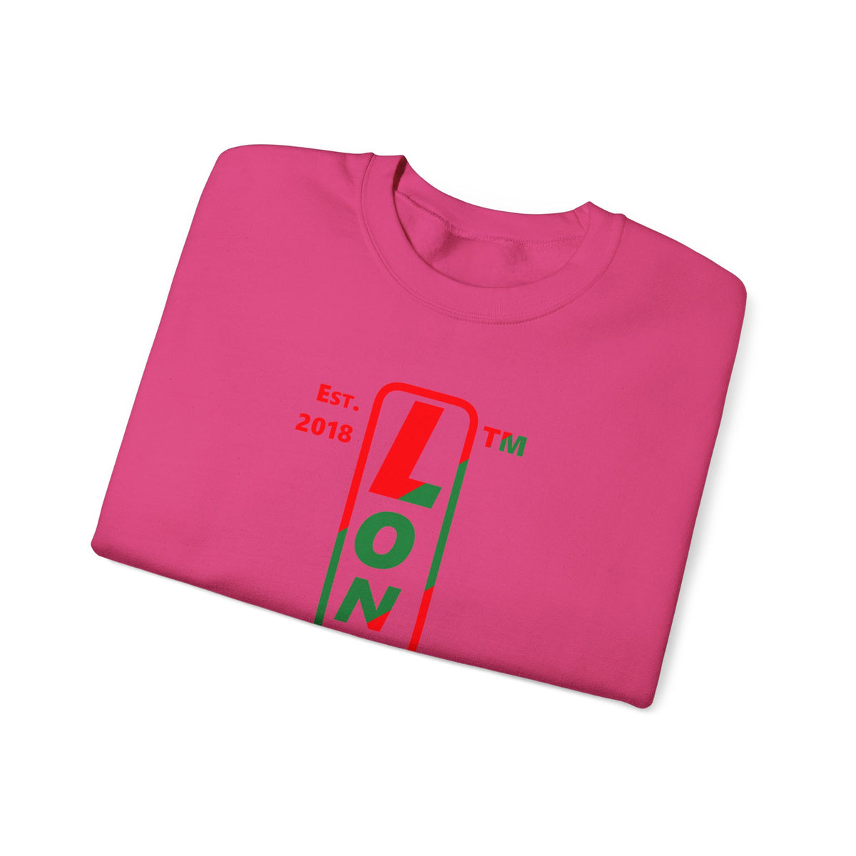 LongD Hyde Park positive upright pixel-weighted 4-striped logo (Xmas colors) crewneck sweatshirt