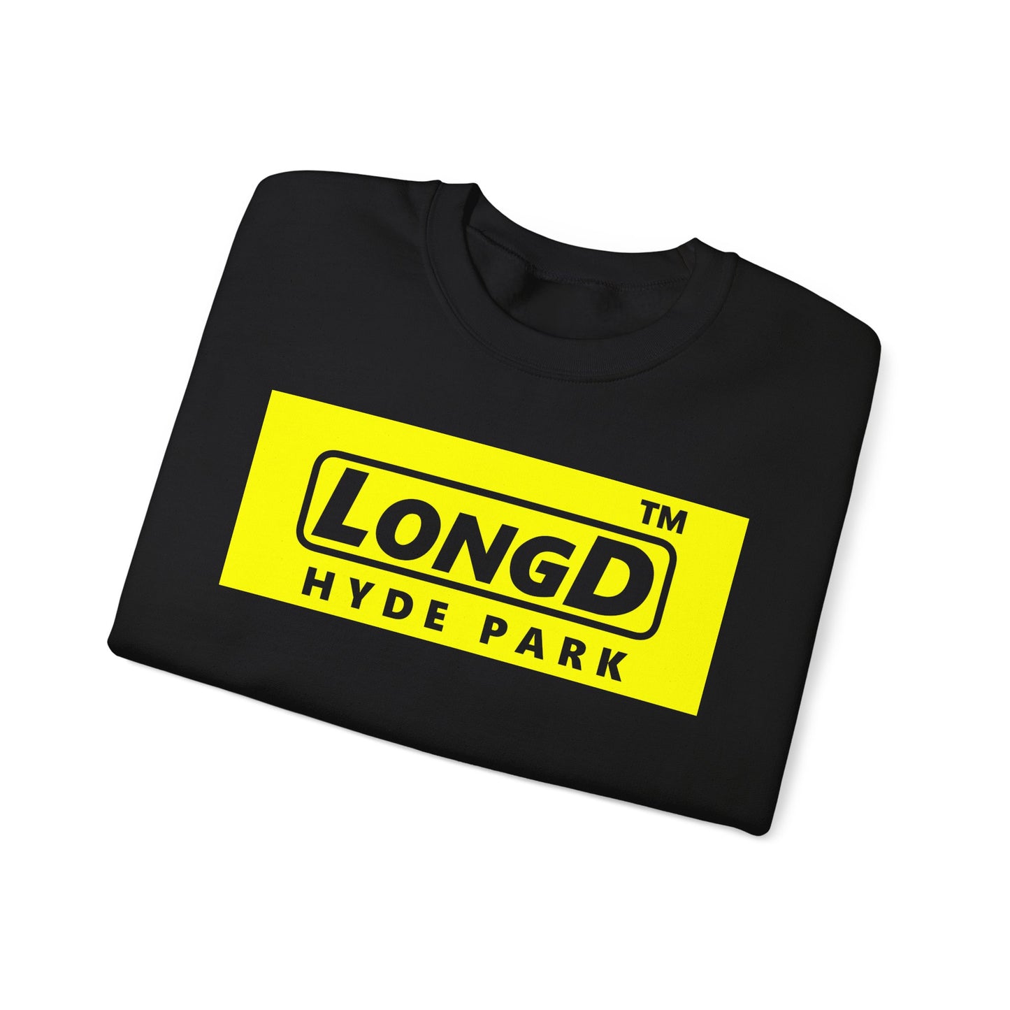 LongD negative reverse Hyde Park logo crewneck sweatshirt