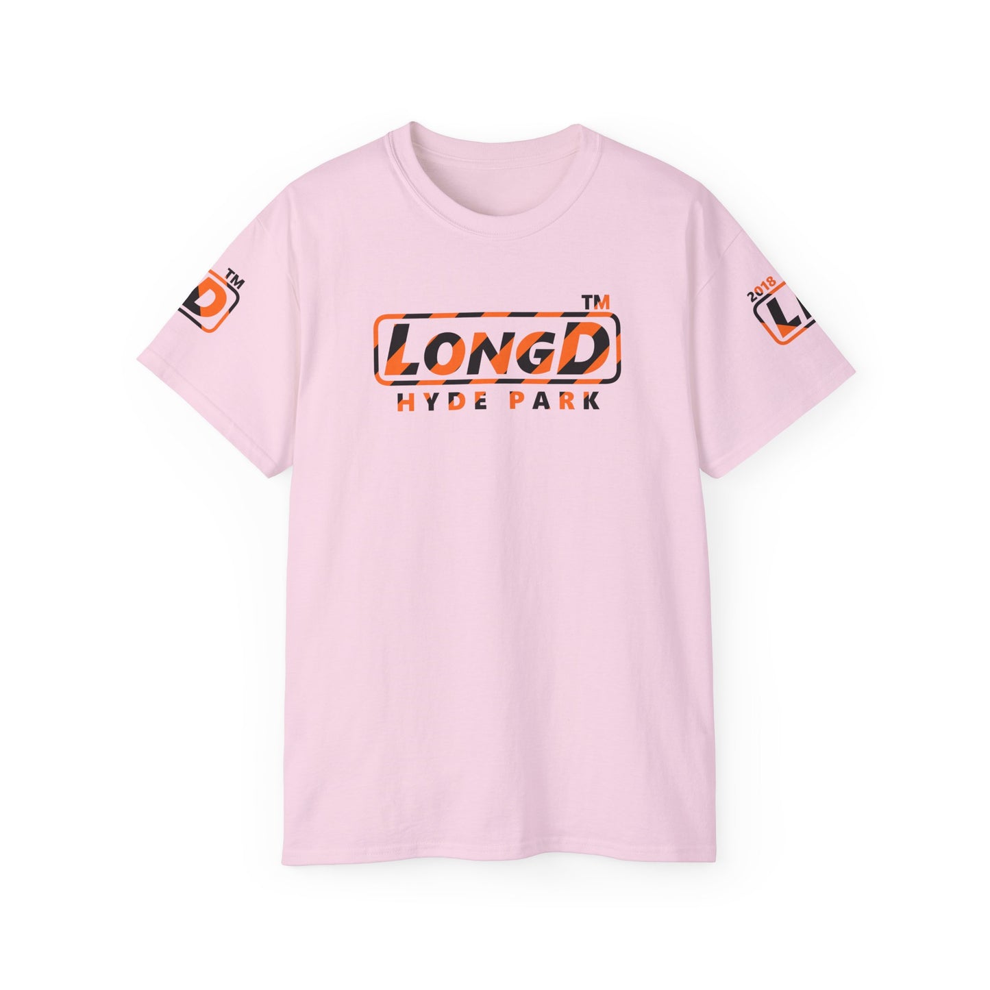 LongD Hyde Park positive 12-striped 4-print logo (Halloween colors) cotton tee