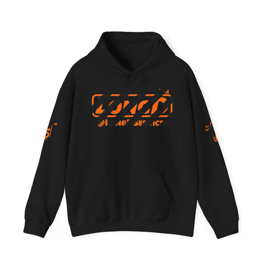 LongD Tag positive 12-striped 4-print logo (Halloween colors) hoodie