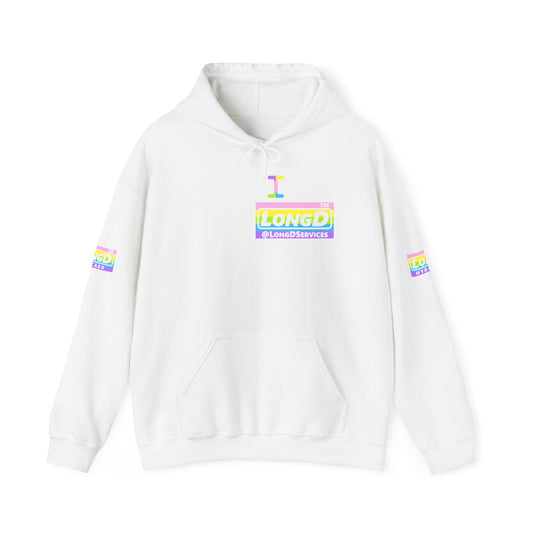 I Bunny LongD negative horizontal striped 4-print Tag logo hoodie