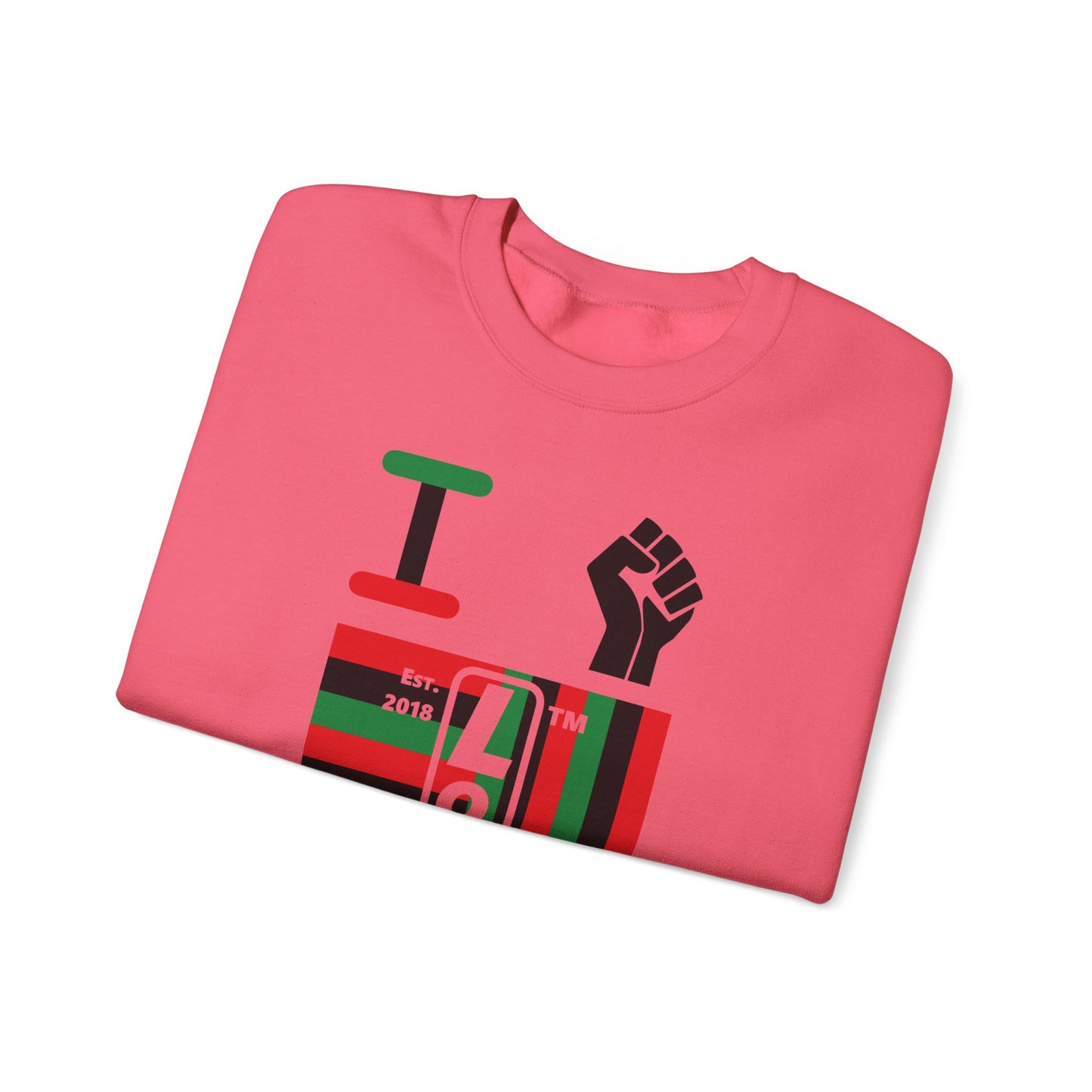 I Fist LongD negative windmill tag upright logo crewneck sweatshirt