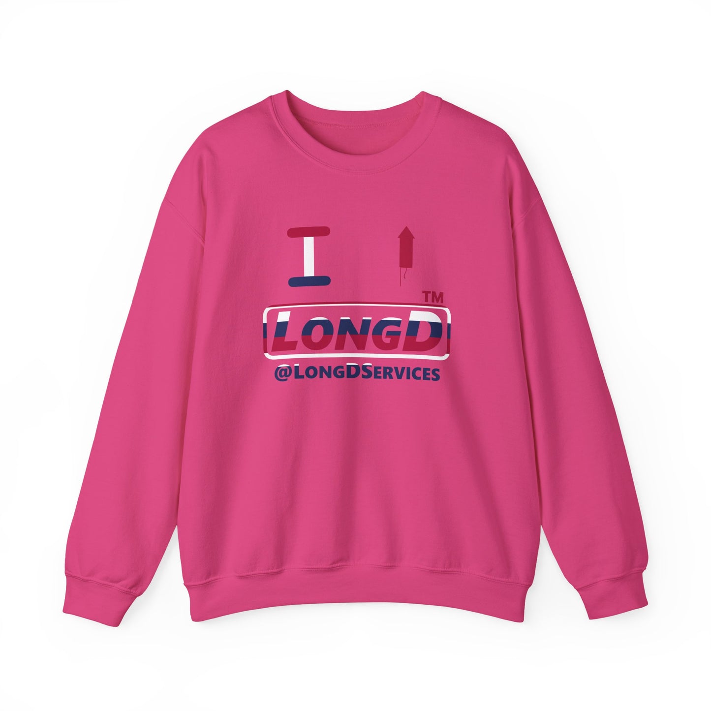 I firecracker LongD positive horizontal 6-striped tag logo crewneck sweatshirt