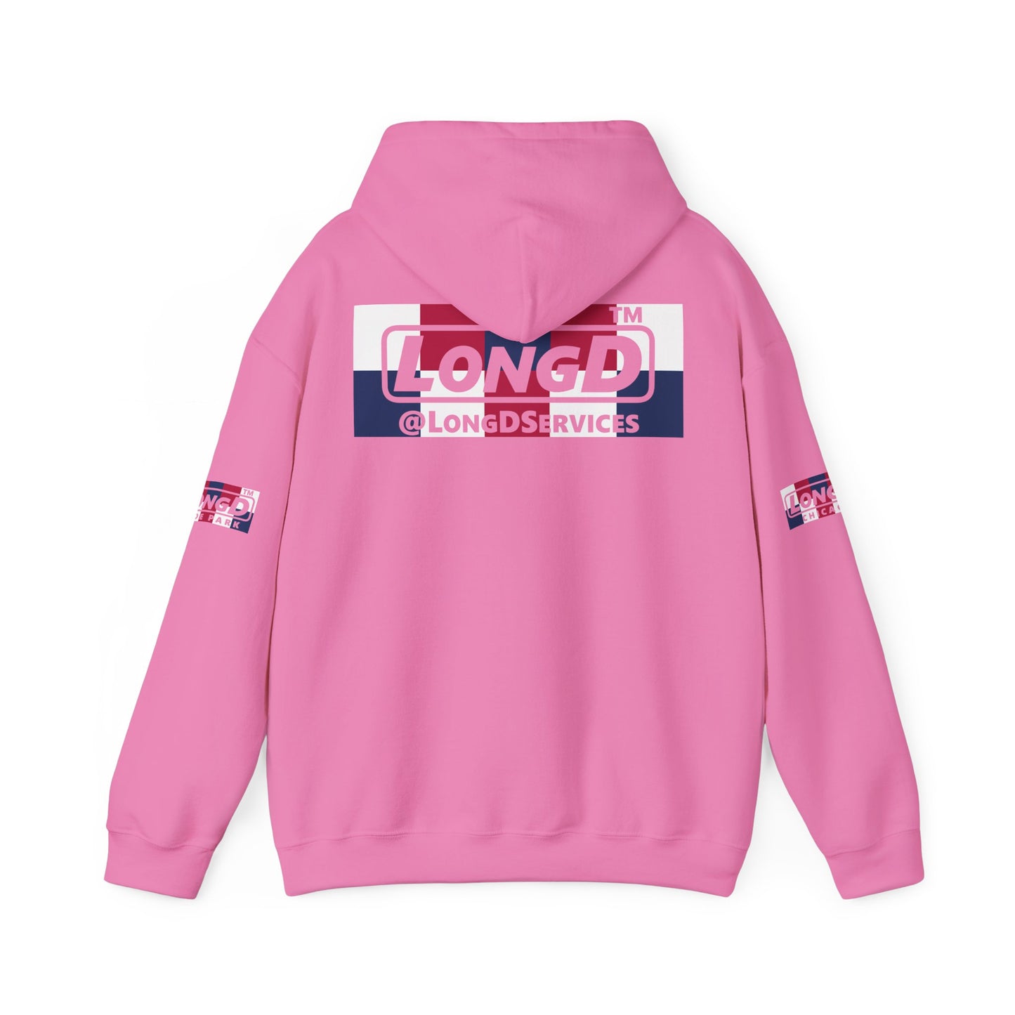 I firecracker LongD® negative 2x5 4-print single breasted tag-domain logo hoodie