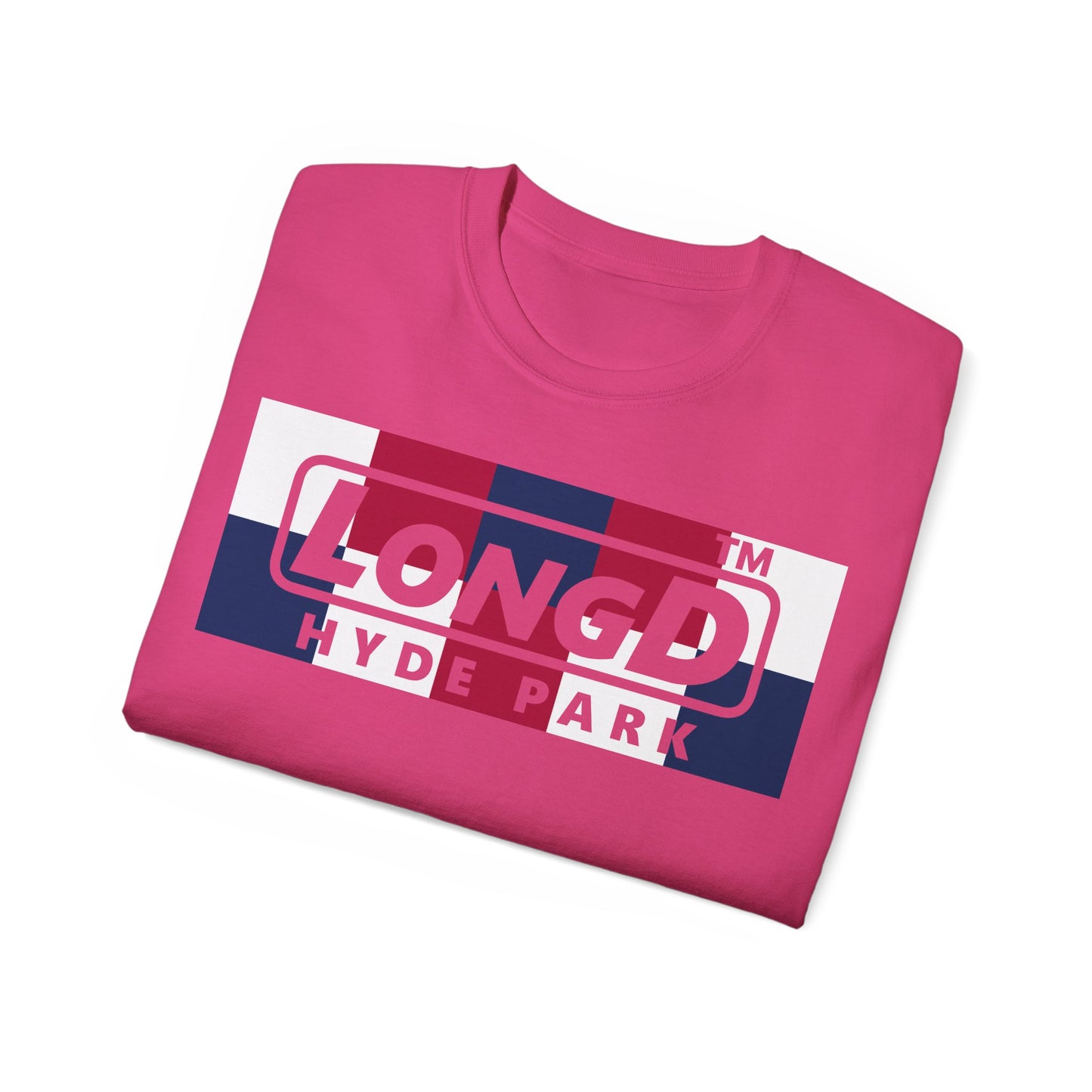 LongD negative 2x5 Hyde Park logo cotton tee (patriotic colors)