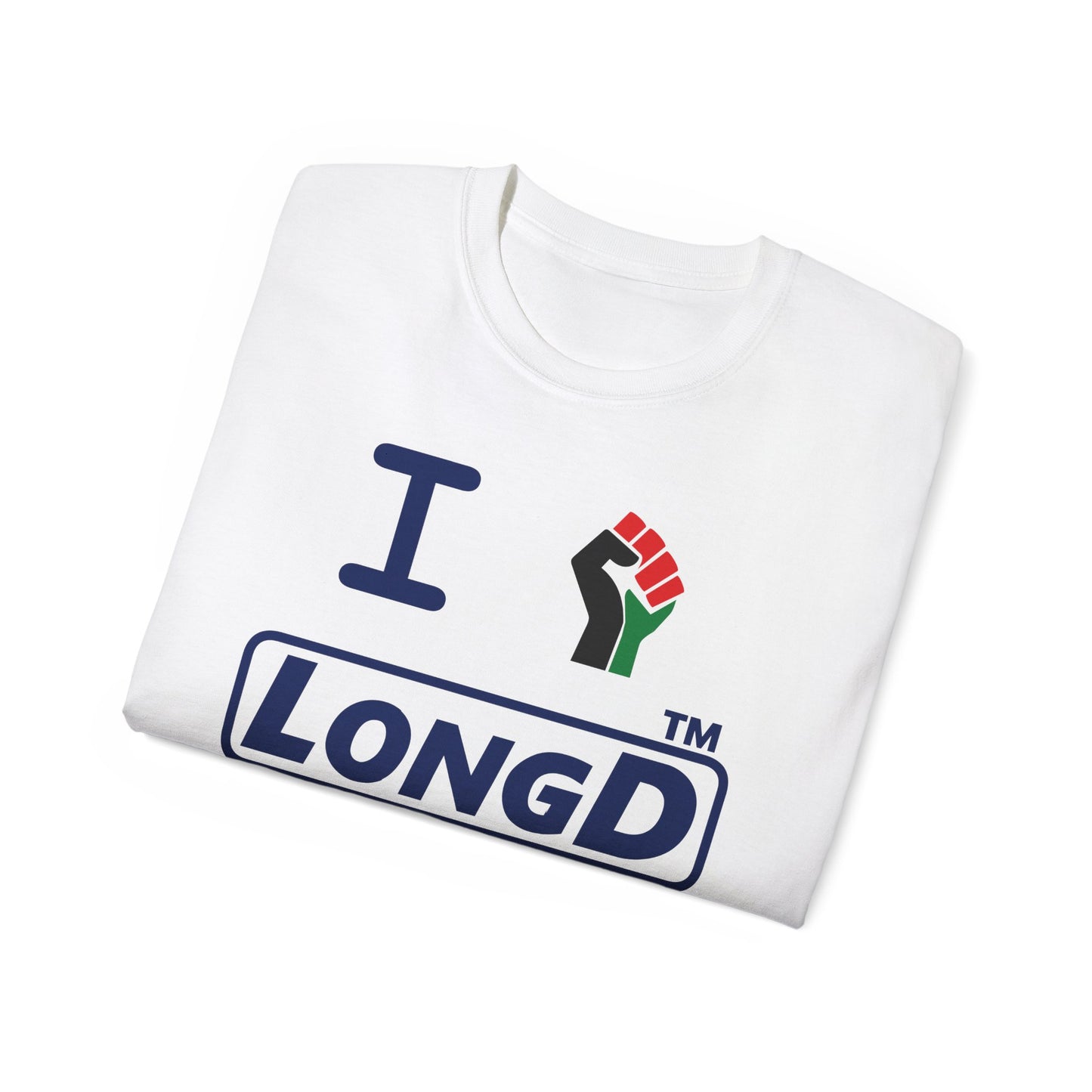 I fist LongD official Chicago logo 4-print cotton tee with multicolored fist