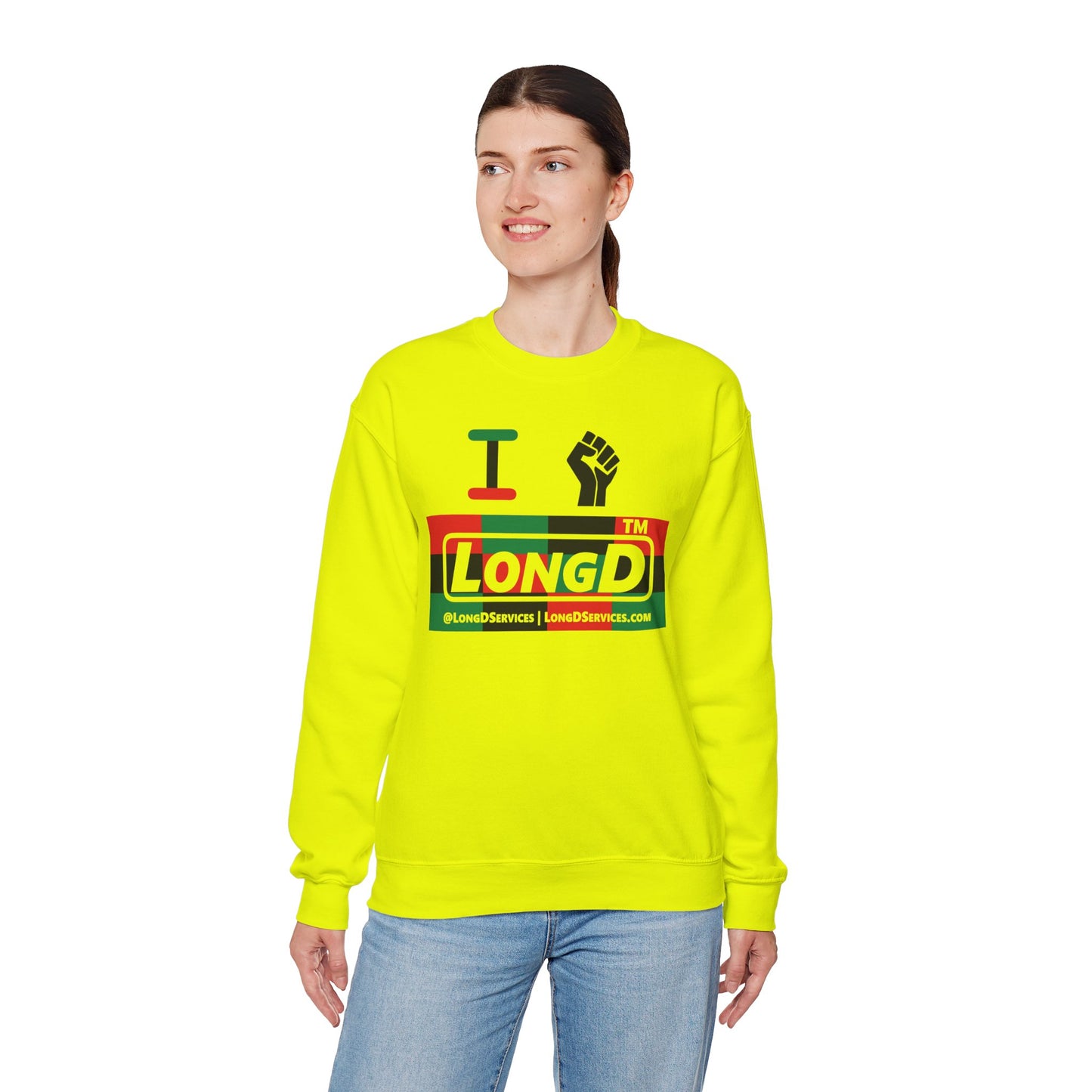 I fist LongD negative 3x4 tag-domain logo crewneck sweatshirt