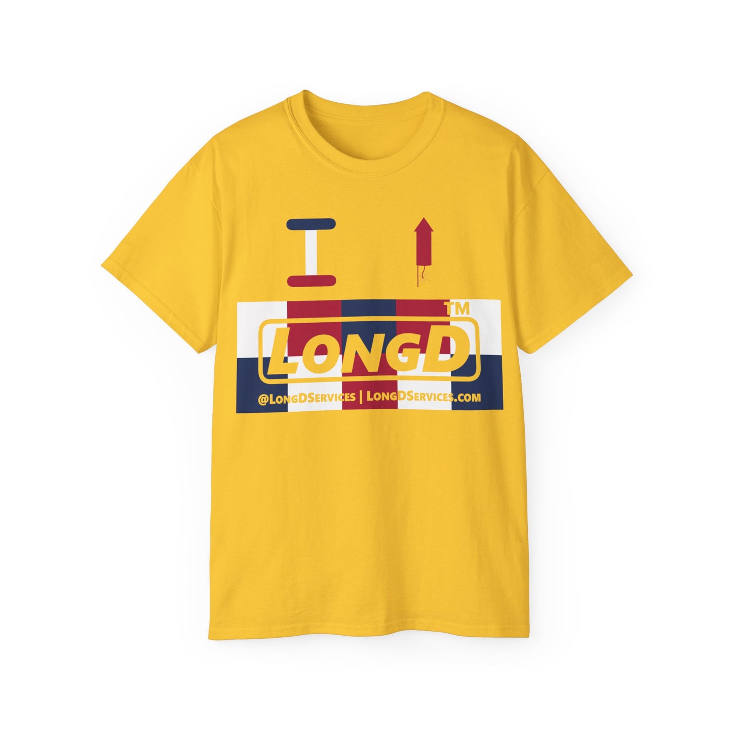 I firecracker LongD negative 2x5 tag logo cotton tee