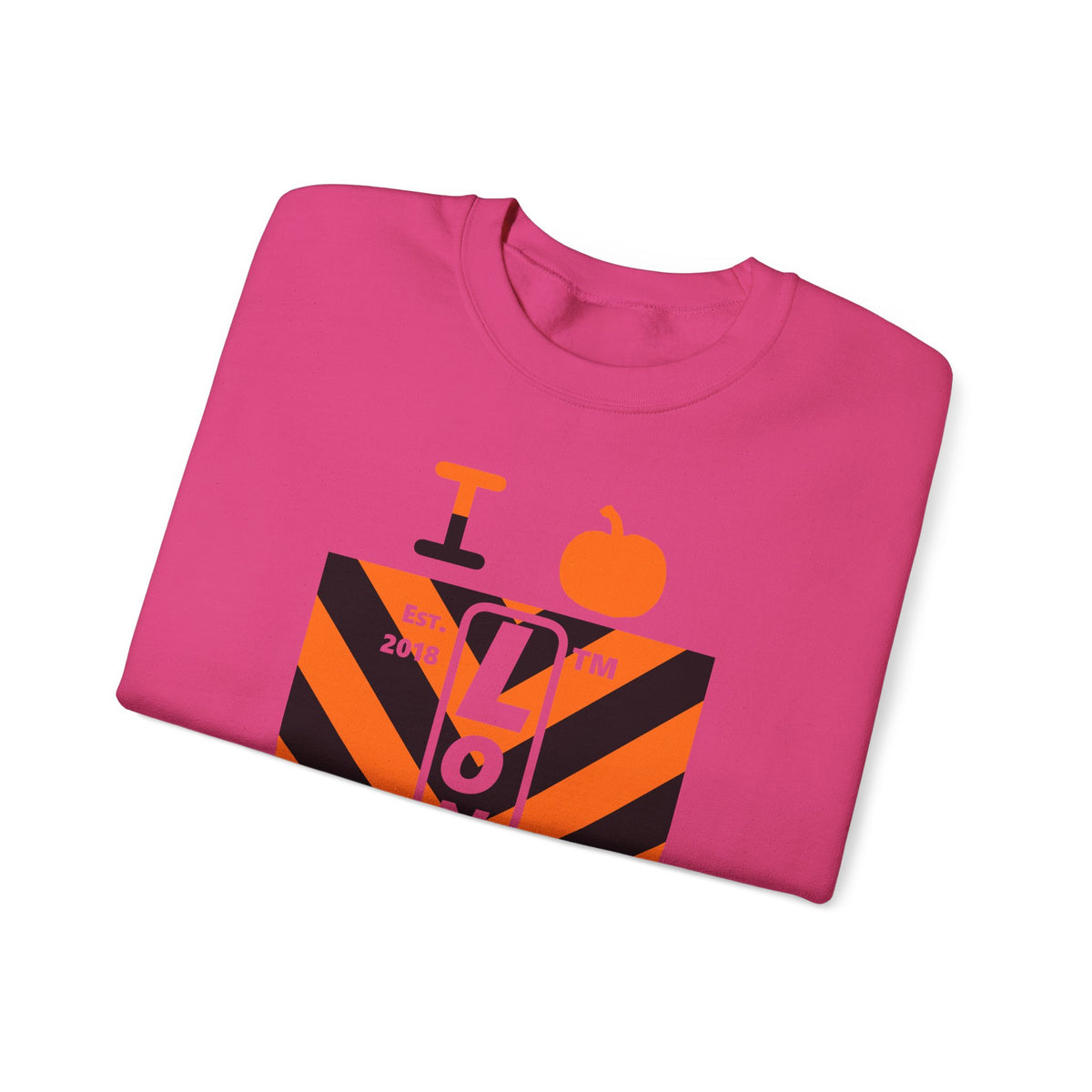 I pumpkin LongD Tag negative upright downward chevron 4-print logo crewneck sweatshirt