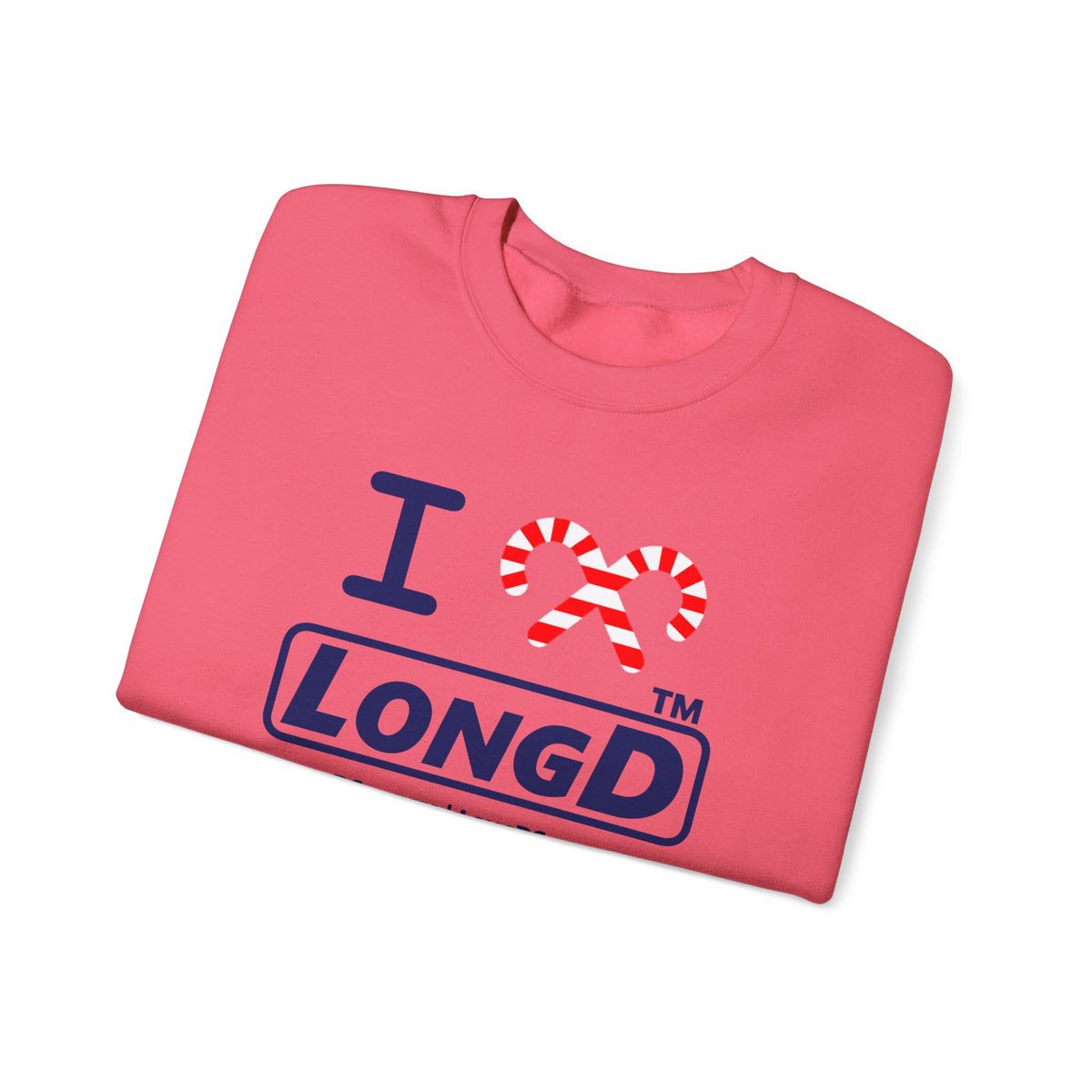 I candy cane LongD Tag-domain positive official basic navy front-back logo crewneck sweatshirt