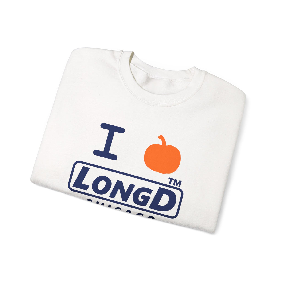 I pumpkin LongD Chicago positive basic Navy (002060) logo crewneck sweatshirt
