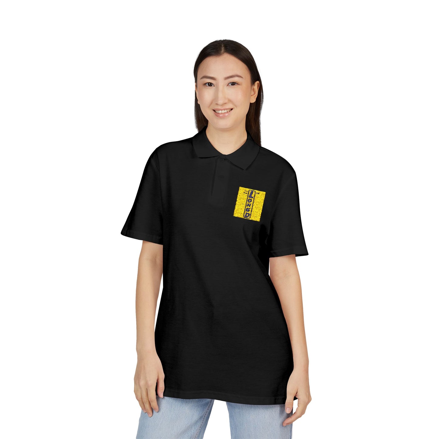 Embroidered LongD official logo upright polo shirt