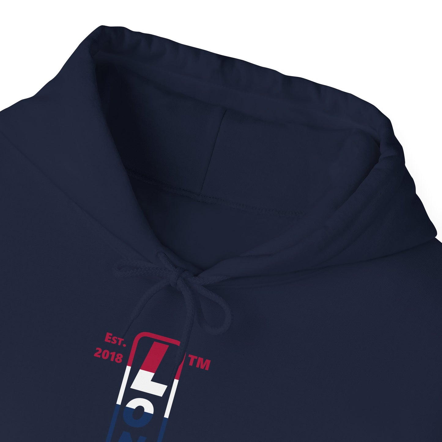 LongD® positive horizontal 6-striped upright Chicago logo hoodie