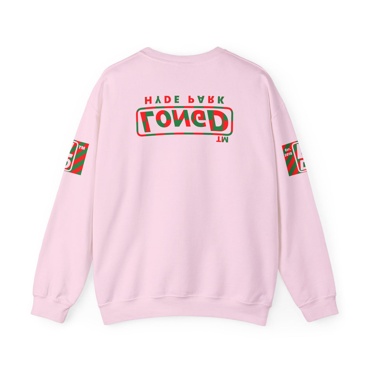 LongD Hyde Park positive checkered 4-print logo (Xmas colors) crewneck sweatshirt