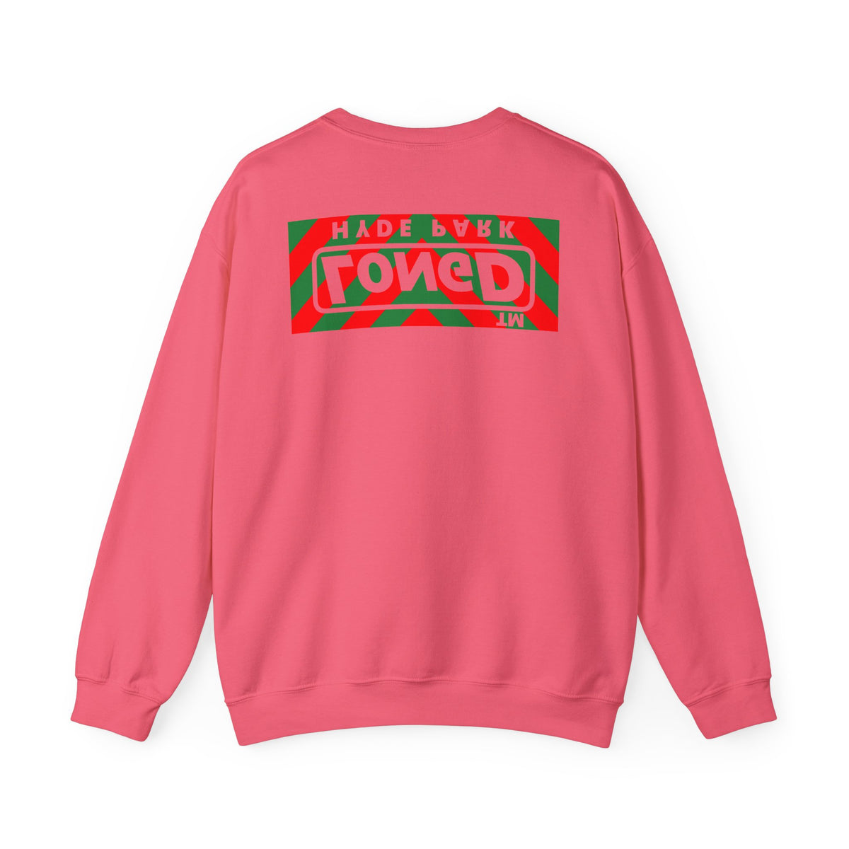 LongD Hyde Park negative downward chevron front-back logo (Xmas colors) crewneck sweatshirt