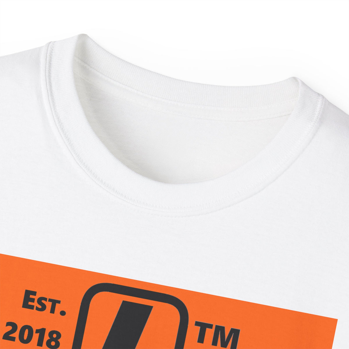 LongD Hyde Park upright logo Black (000000) on orange (FE7518) (Halloween colors) cotton tee
