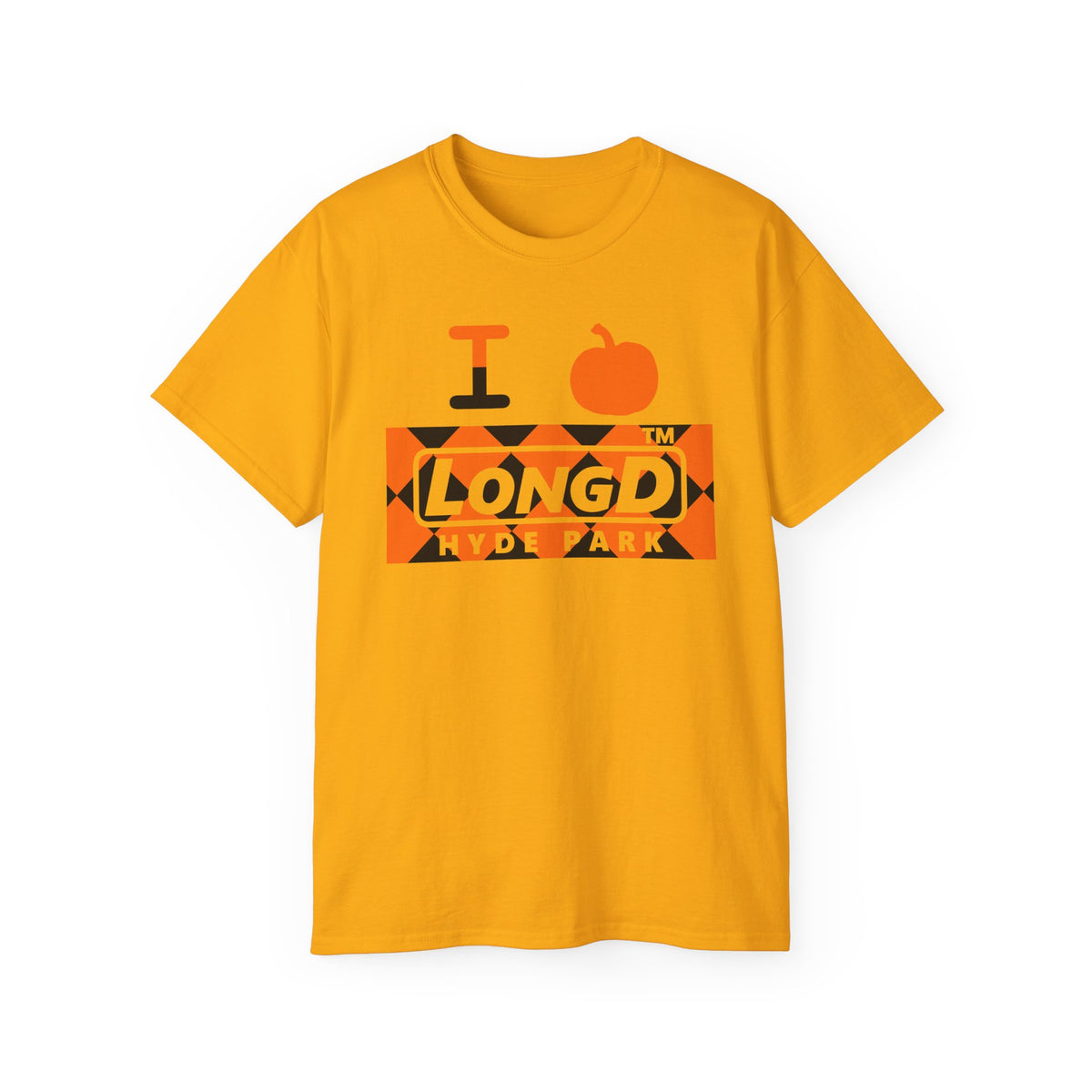 I pumpkin LongD Hyde Park negative argyle logo cotton tee