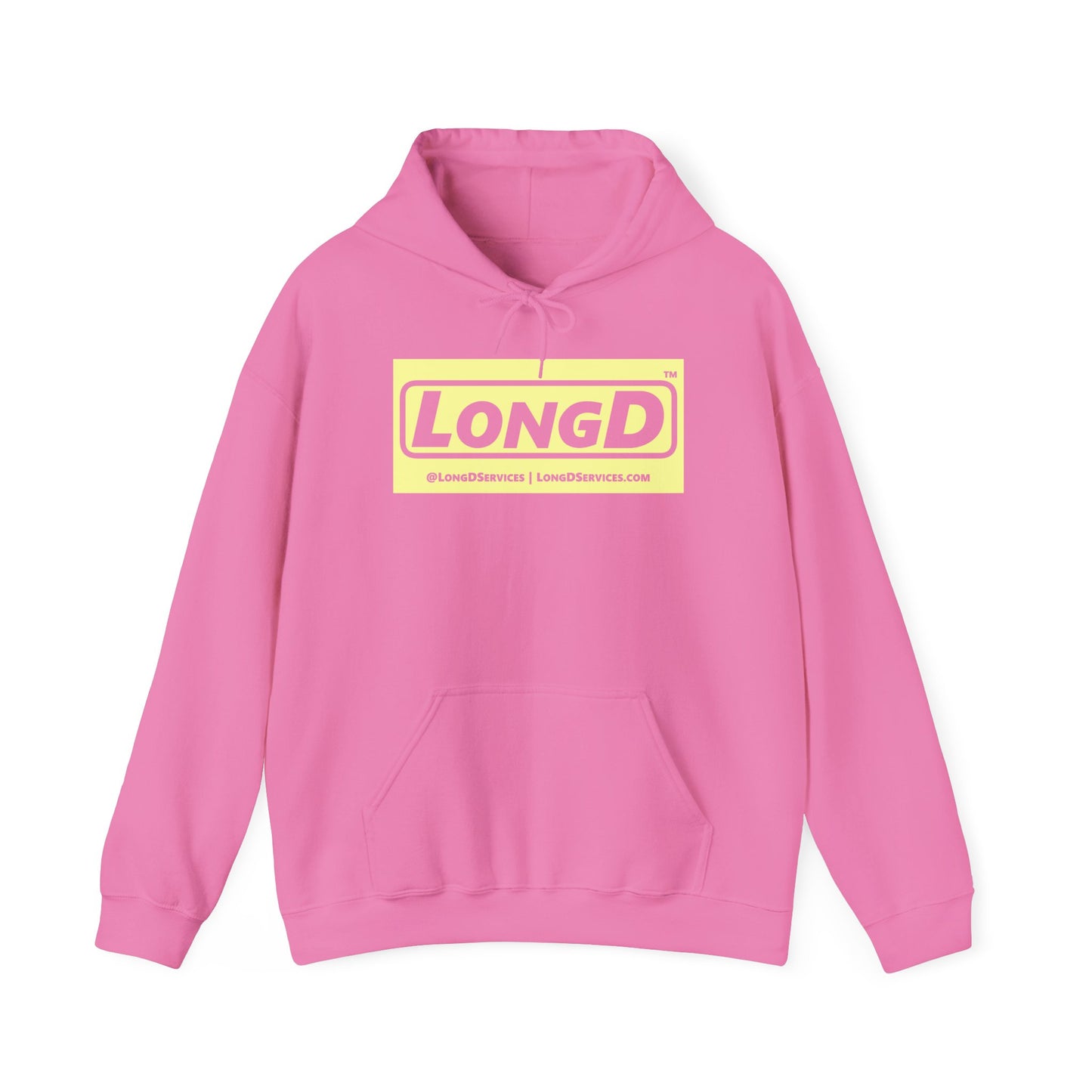 LongD® Logo Hoodie pastel negative yellow text