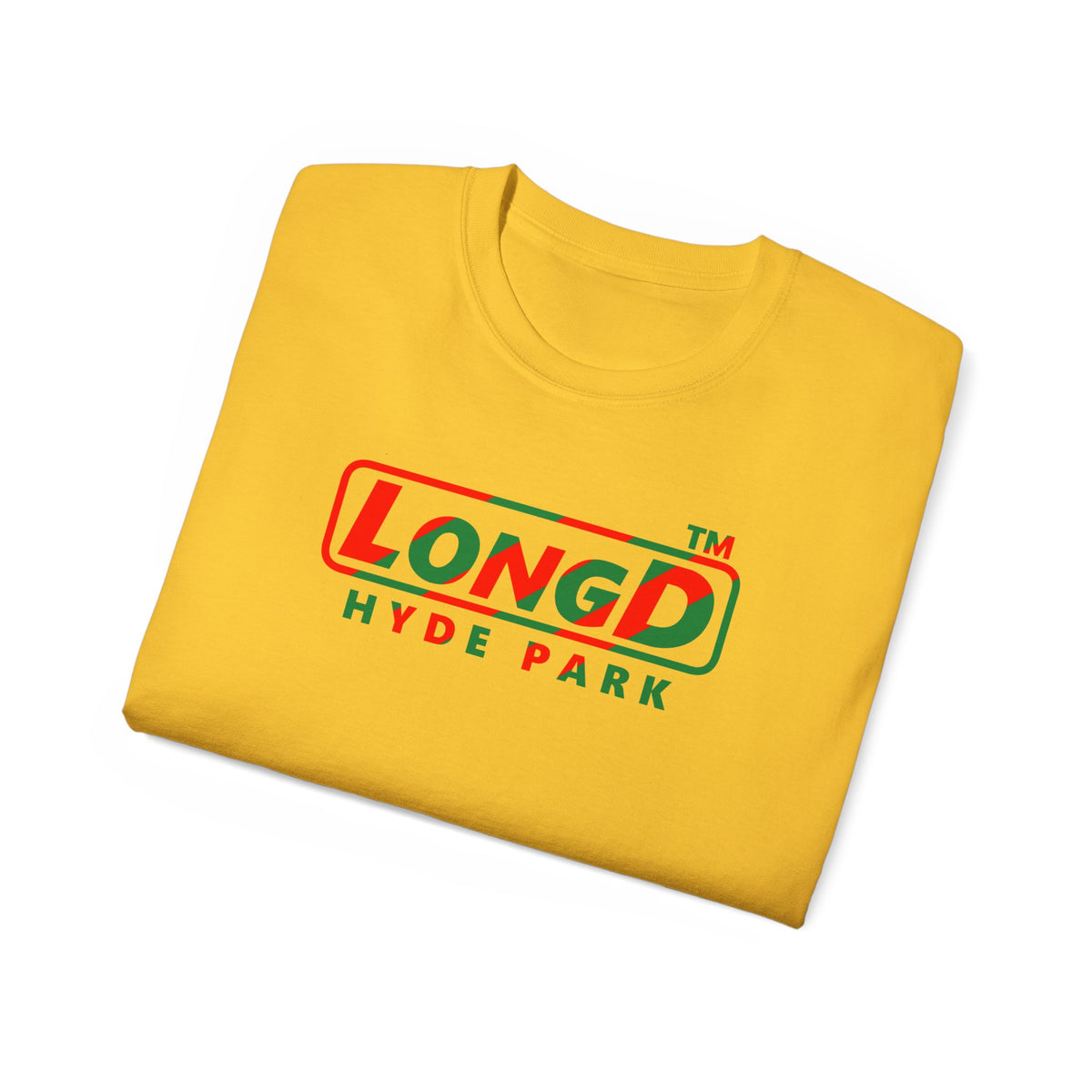 LongD Hyde Park positive pixel-weighted 6-striped logo (Xmas colors) cotton tee