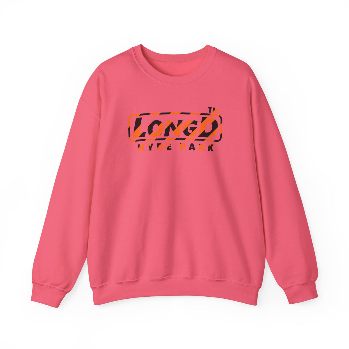 LongD Hyde Park positive 12-striped logo (Halloween colors) crewneck sweatshirt